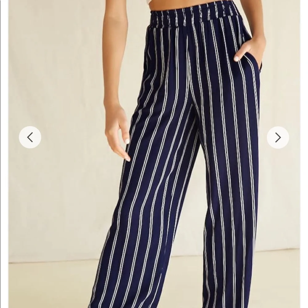 Forever21 wide legged pants maroon striped M - Picture 9 of 11